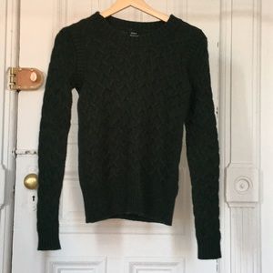 JCrew Green cable knit sweater